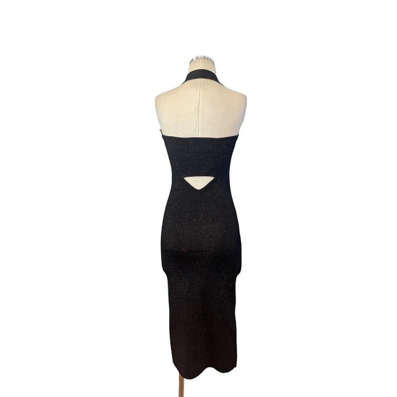 Victor Glemaud Halter lurex-knit Midi Dress In Black XSmall New Cocktail - Picture 6 of 13